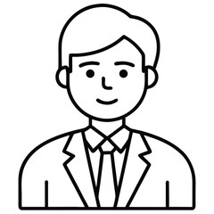 Line art icon of a businessman in a suit, a professional man avatar.