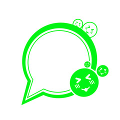 green speech bubble frame and feel like shy
