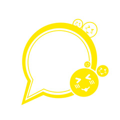yellow speech bubble frame and feel like shy