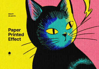 Halftone Print Effect Mockup