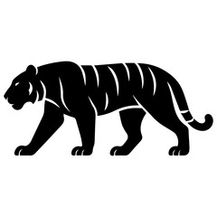 Walking Tiger Vector Silhouette – Wild Big Cat Illustration