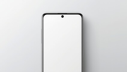 Modern smartphone with blank screen isolated on white background, offering a clean and versatile mockup for showcasing mobile app designs and interfaces