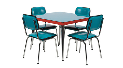 Fototapeta premium Retro diner table and chairs set, vintage furniture for home or business