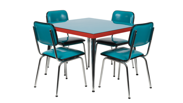 Retro diner table and chairs set, vintage furniture for home or business