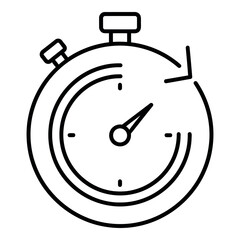 Obraz premium Minimalist Line Art Stopwatch Timer Vector Icon Isolated