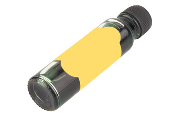 Green Poison Bottle on White Background