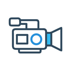 Video camera icon for film and media logo design