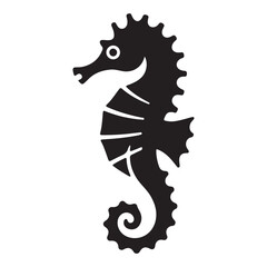 Stencil seahorse silhouette. Seahorse icon vector sign illustration design. Vector black silhouette. with white background