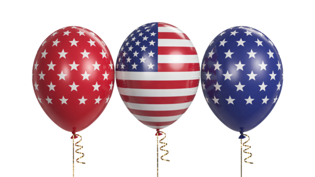 Patriotic balloons for USA themed party or American independence day
