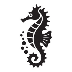 Stencil seahorse silhouette. Seahorse icon vector sign illustration design. Vector black silhouette. with white background