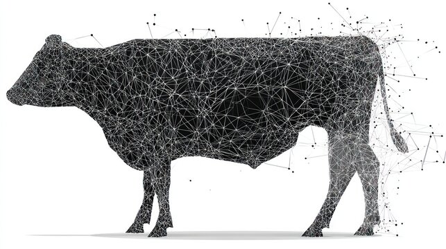 Cow with a connected network - Powered by Adobe