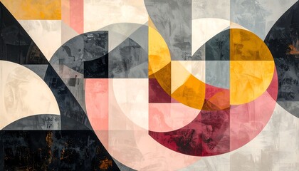 Fototapeta premium Abstract Geometric Pattern in Soft Pastel Colors