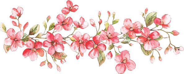 Red watercolor floral bouquet illustration