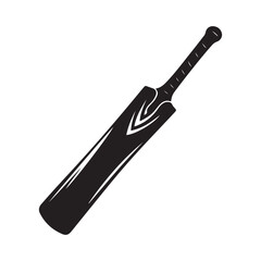 Cricket bat silhouette. cricket bat icon. Vector black silhouette. with white background