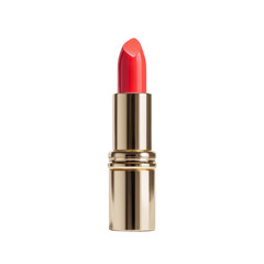 Fototapeta premium A captivating studio shot showcasing the allure of vibrant coral lipstick with transparent design