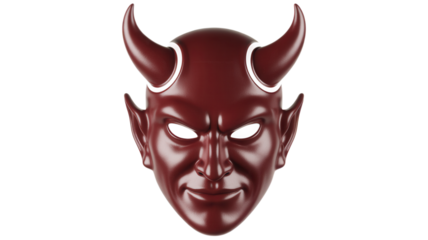 Sinister devil mask with horns, perfect for Halloween, cosplay, or edgy designs and celebrations