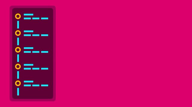 A vibrant process flowboard showcasing a structured task list with indicators, designed for efficient workflow tracking and task management