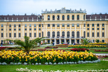 Schonbrunn Palace, baroque summer residence of Habsburg monarchs in Hietzing in Vienna, Austria on...