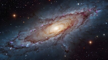 Fototapeta premium Majestic Spiral Galaxy with Bright Core and Nebula – Deep Space Background