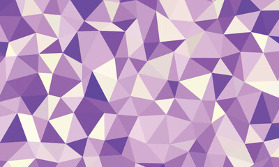 Fototapeta premium Geometric Low Poly Abstract Background with Shades of Purple and Cream Colors