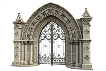Gothic arch gate isolated on AI generated by PNG