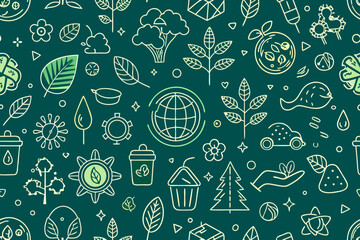 Eco-friendly Icons Seamless Pattern