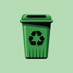 Eco Friendly Green Waste Bin Digital Image