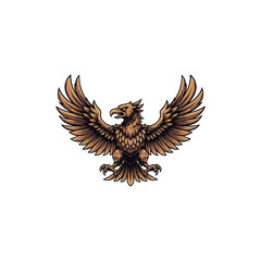 eagle in the form of a golden eagle premium golden garuda bird vector