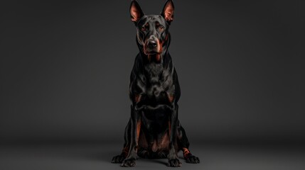 Obraz premium A Dominant Doberman with a Powerful Presence