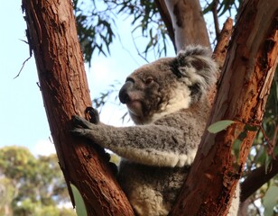 Obraz premium Close-up of koala in tree