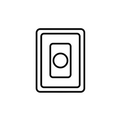 Simple, modern outline icon representing a passport or identification document for travel and global access