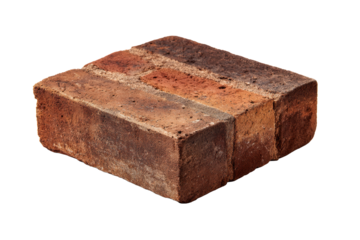 Rustic Red Brick Paver on Transparent Background
