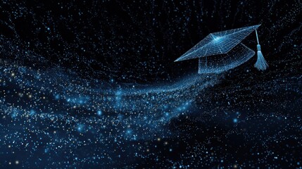 Digital graduation cap in space
