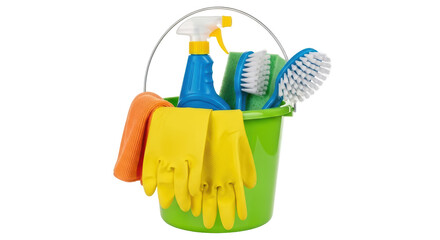 Isolated Cleaning Supplies in Bucket © Sindre