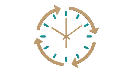 Isolated Time Clock with Arrows