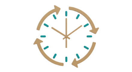 Isolated Time Clock with Arrows