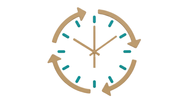 Isolated Time Clock with Arrows