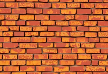 Obraz premium Seamless rusty brown stone wall texture, vintage grunge brick grid pattern, grunge, seamless