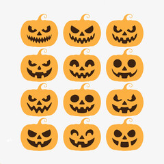 halloween pumpkins set