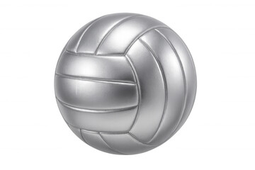 Rotating silver volleyball ball against a transparent background, showcasing a dynamic element perfect for sports-themed concepts and designs