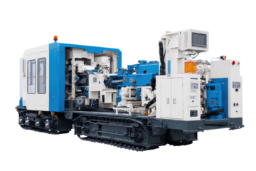 Blue Tracked Construction Machine on Transparent Background