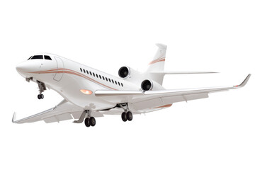 Obraz premium White Business Jet on Transparent Background