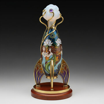 Art Nouveau Rocket Sculpture