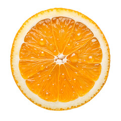 High-resolution PNG of a juicy orange slice with transparent background, showcasing vibrant citrus texture, perfect for food design, juice branding, healthy lifestyle visuals, and web graphics.