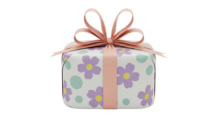 Isolated gift box with floral pattern