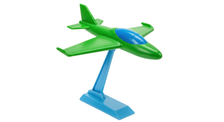 Isolated Green Toy Airplane