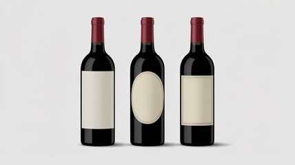 Fototapeta premium Elegant Wine Bottle Mockup with Blank Labels