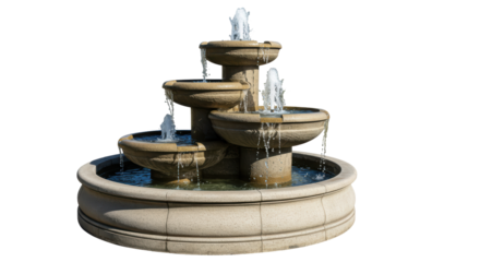 Isolated Multi-tiered Stone Fountain