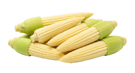 Isolated Pile of Baby Corn