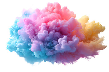 Fototapeta premium Abstract Pastel Color Smoke Explosion, isolated on a transparent background.